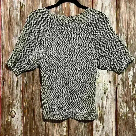 Loft Black and White Knit Top - Picture 3 of 3